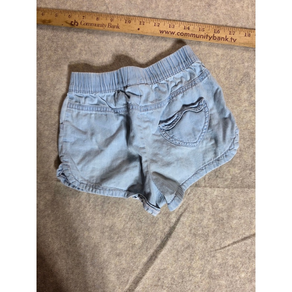 Wonder Kids Girls Light Wash Chambray Pull On Shorts Blue Cotton Size 5T